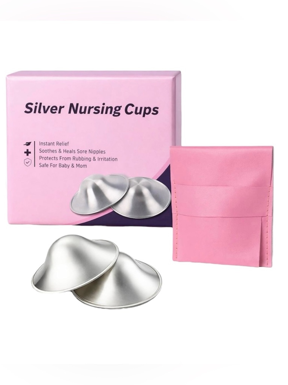 999 Silver Nursing Nipple Shield Breastfeeding Cups Regular Size